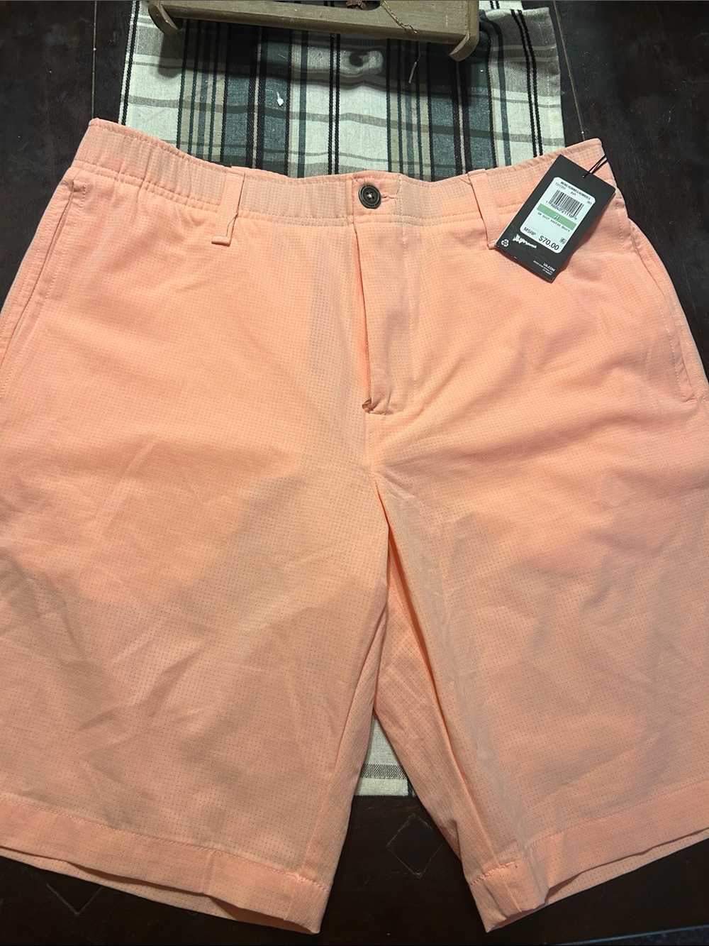 Under Armour Men's Peach Flat-Front Performance Shorts